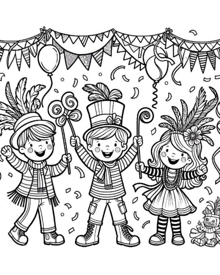 Desenho de Carnaval Desenho Colorir Imprimir 081