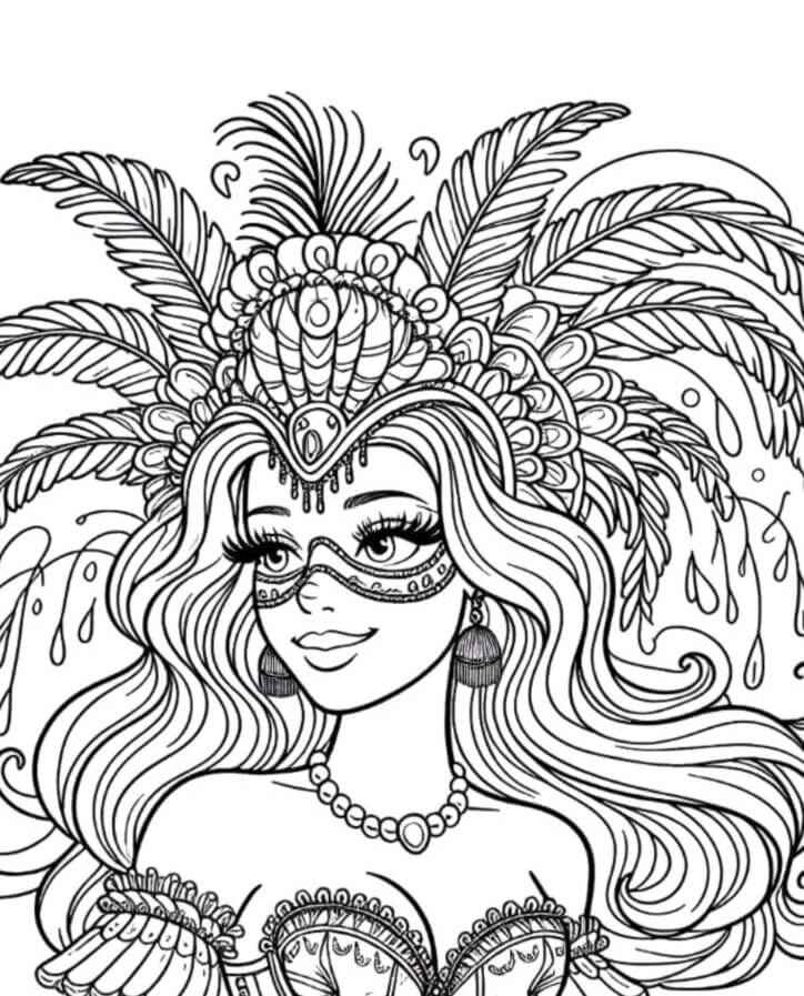 Desenho de Carnaval Desenho Colorir Imprimir 082