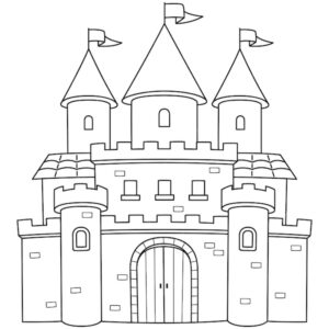 Desenho de Castelo Desenho Colorir Imprimir 01