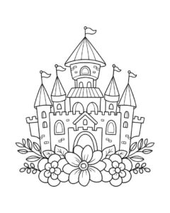 Desenho de Castelo Desenho Colorir Imprimir 04