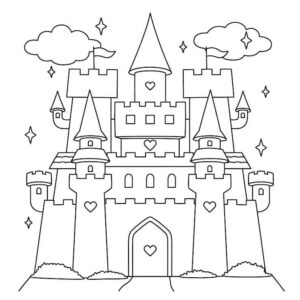 Desenho de Castelo Desenho Colorir Imprimir 05