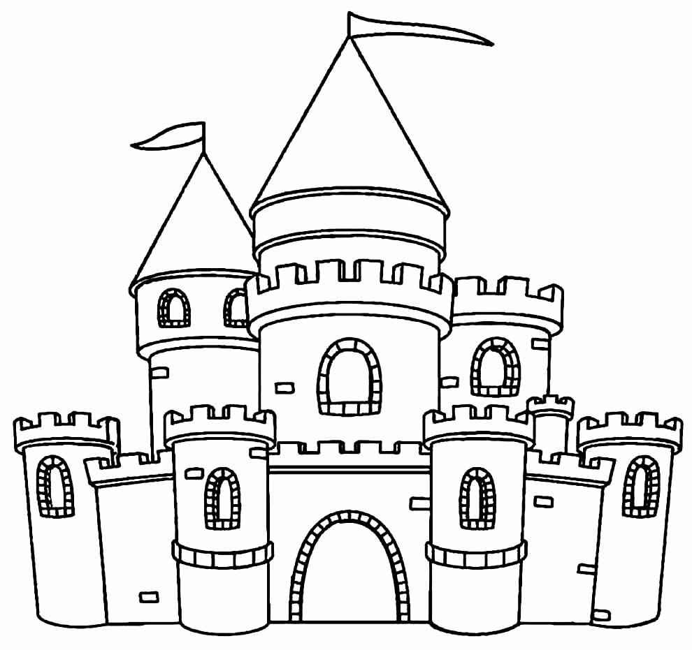 Desenho de Castelo Desenho Colorir Imprimir 07