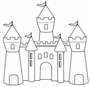 Desenho de Castelo Desenho Colorir Imprimir 08