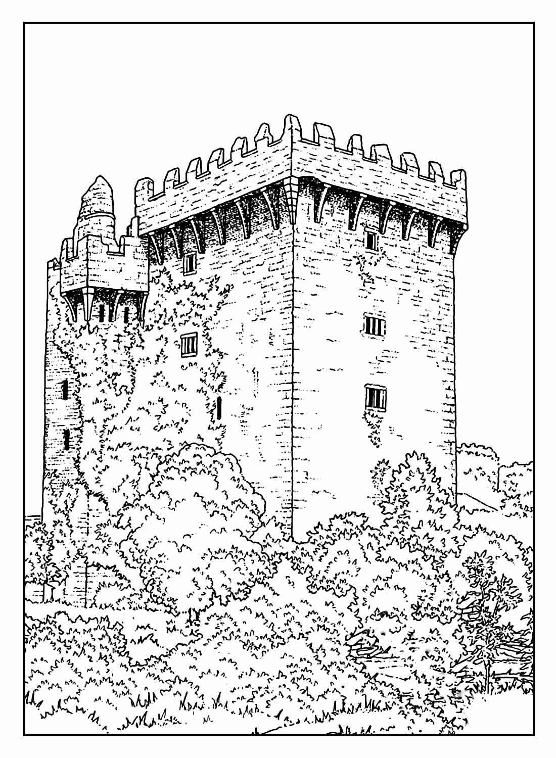 Desenho de Castelo Desenho Colorir Imprimir 09
