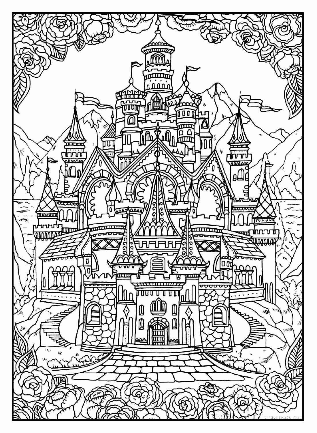 Desenho de Castelo Desenho Colorir Imprimir 13