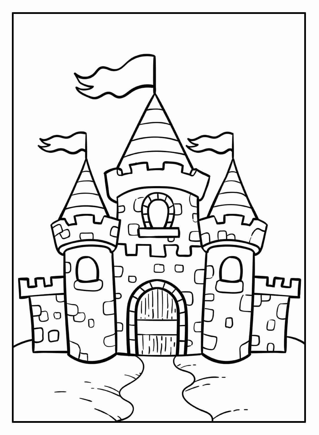 Desenho de Castelo Desenho Colorir Imprimir 16