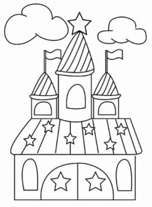 Desenho de Castelo Desenho Colorir Imprimir 22