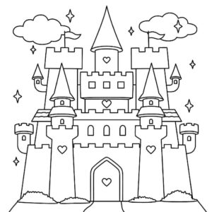 Desenho de Castelo Desenho Colorir Imprimir 33