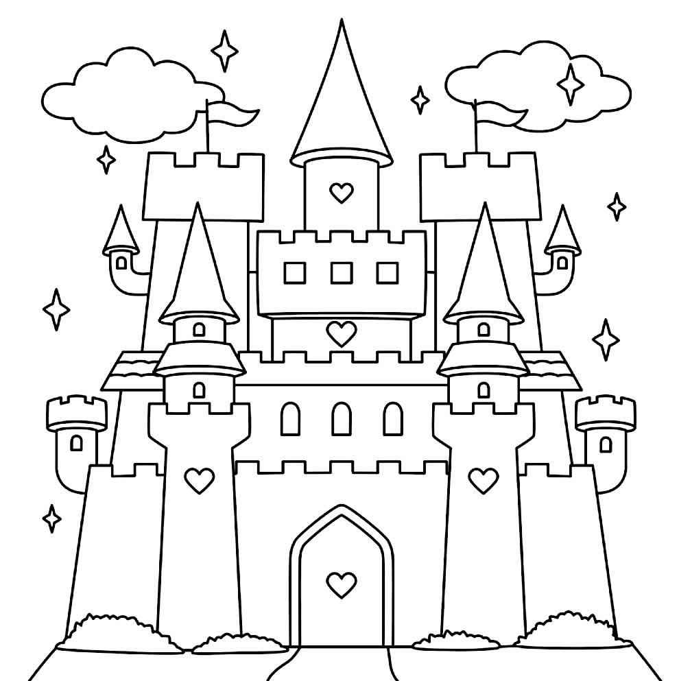 Desenho de Castelo Desenho Colorir Imprimir 33