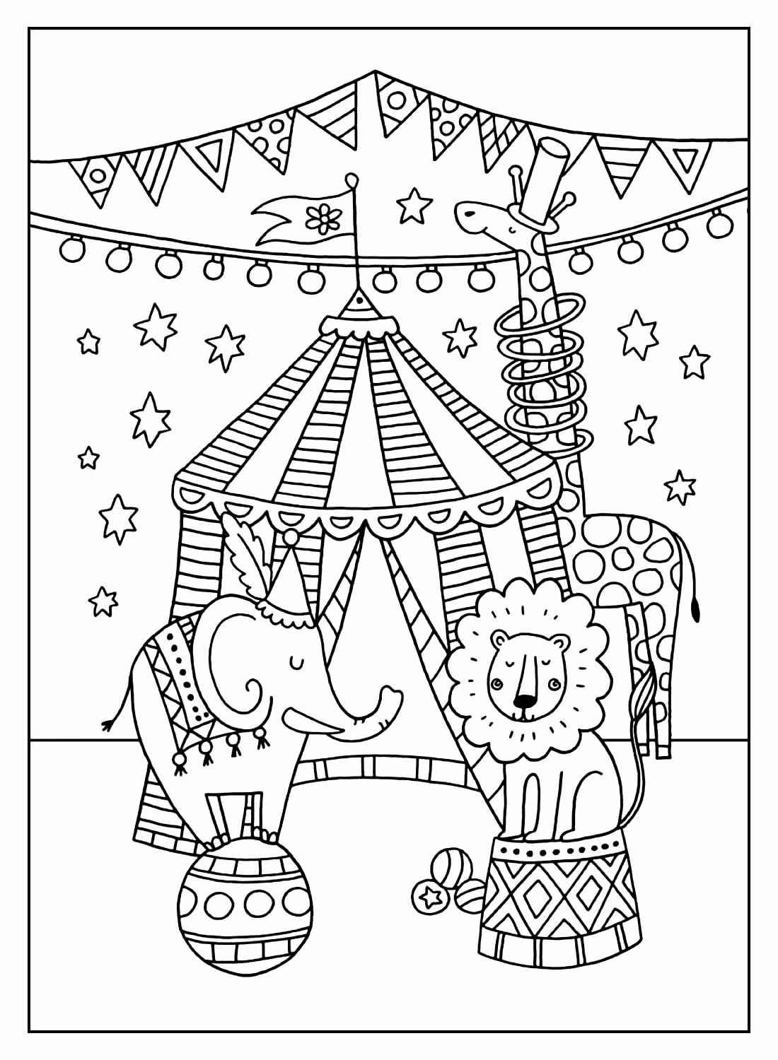 Desenho de Circo Desenho Colorir Imprimir 34