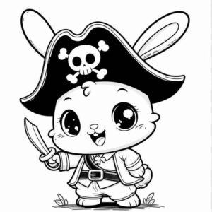 Desenho de Coelho Pirata Desenho Para Colorir