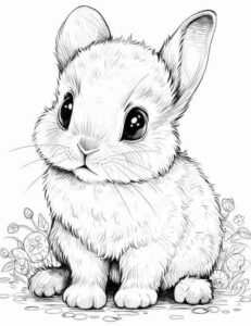 Desenho de Coelhos Desenho Colorir Imprimir 01
