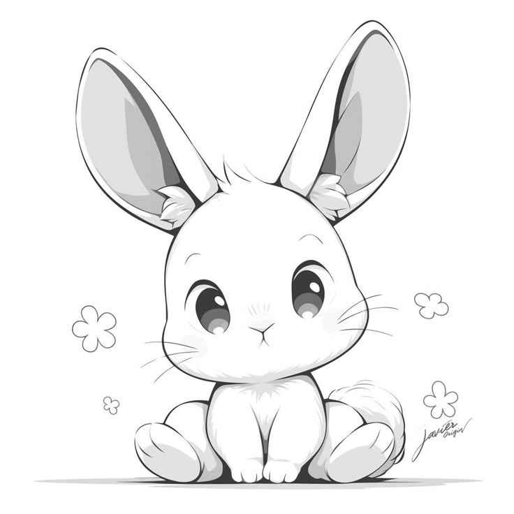 Desenho de Coelhos Desenho Colorir Imprimir 06