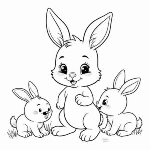 Desenho de Coelhos Desenho Colorir Imprimir 17
