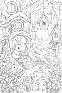 Desenho de Coelhos Desenho Colorir Imprimir 18