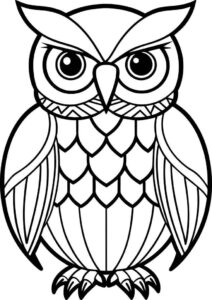 Desenho de Corujas Desenho Colorir Imprimir 01