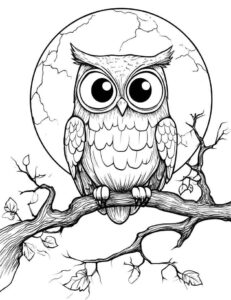Desenho de Corujas Desenho Colorir Imprimir 03