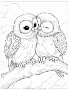 Desenho de Corujas Desenho Colorir Imprimir 04