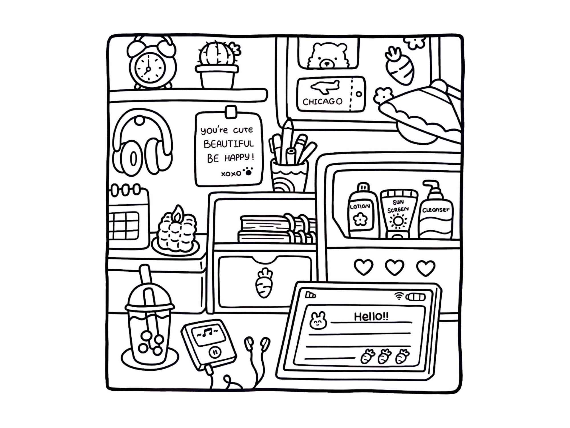 Desenho de Cozy Friends Desenho Colorir Imprimir 078