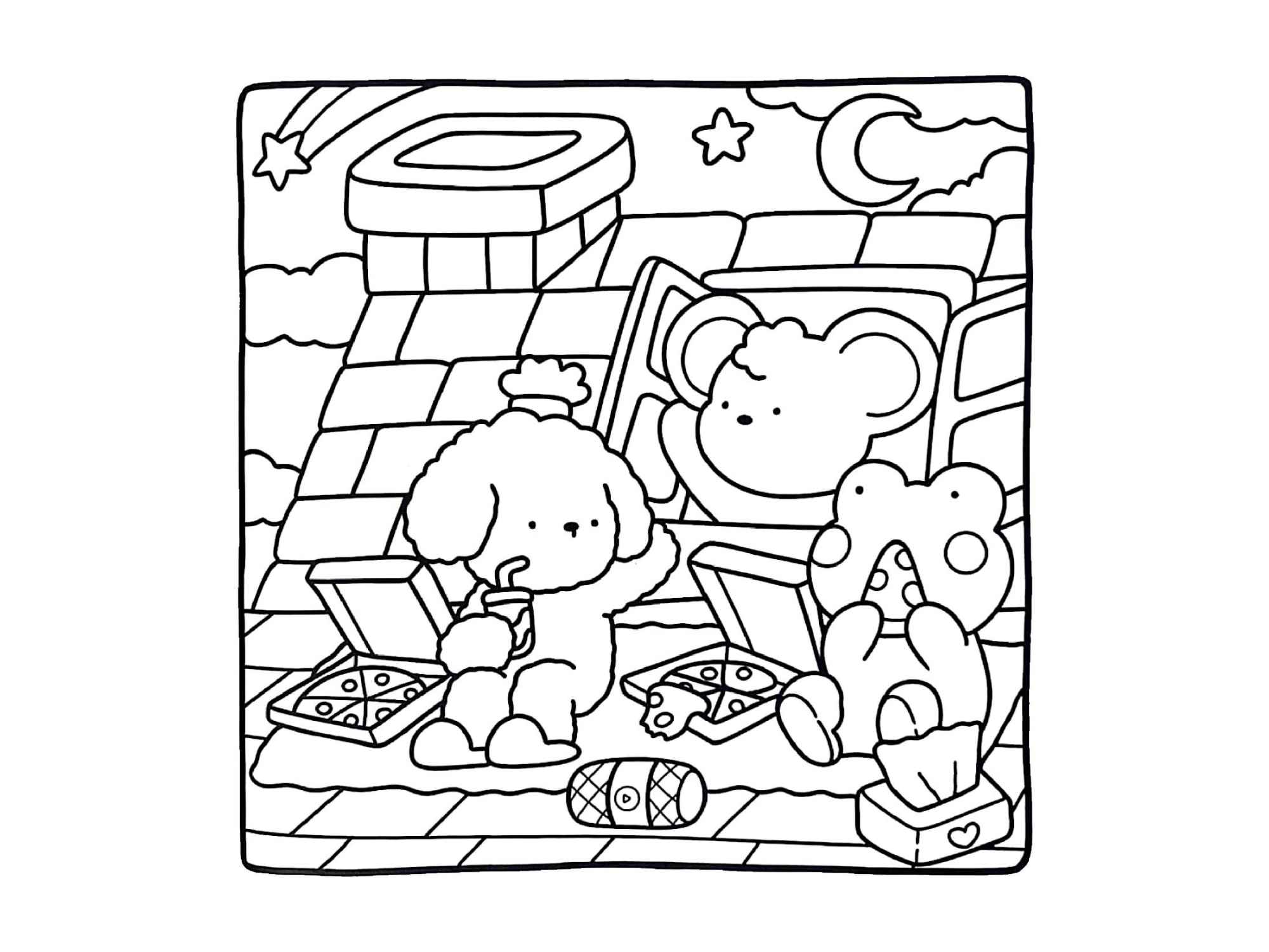 Desenho de Cozy Friends Desenho Colorir Imprimir 101