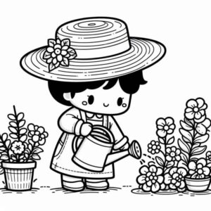 Desenho de Crianca Jardineiro Colorir