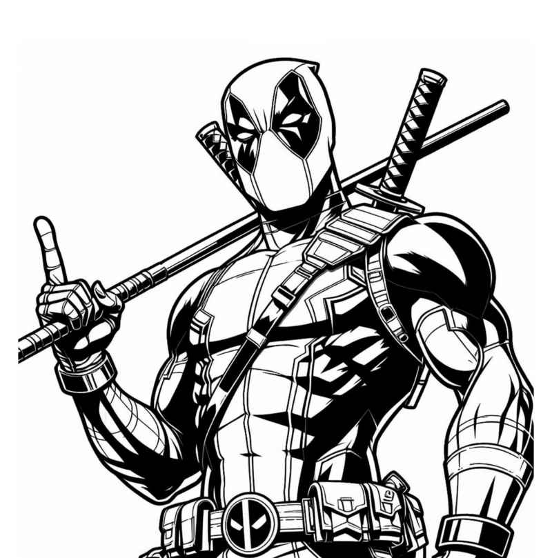 Desenho de Deadpool Desenho Colorir Imprimir 001