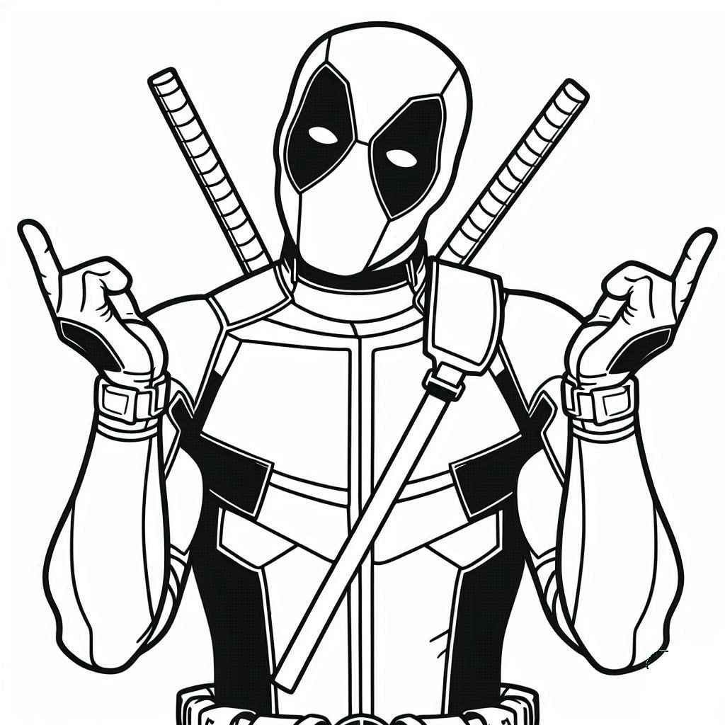 Desenho de Deadpool Desenho Colorir Imprimir 002