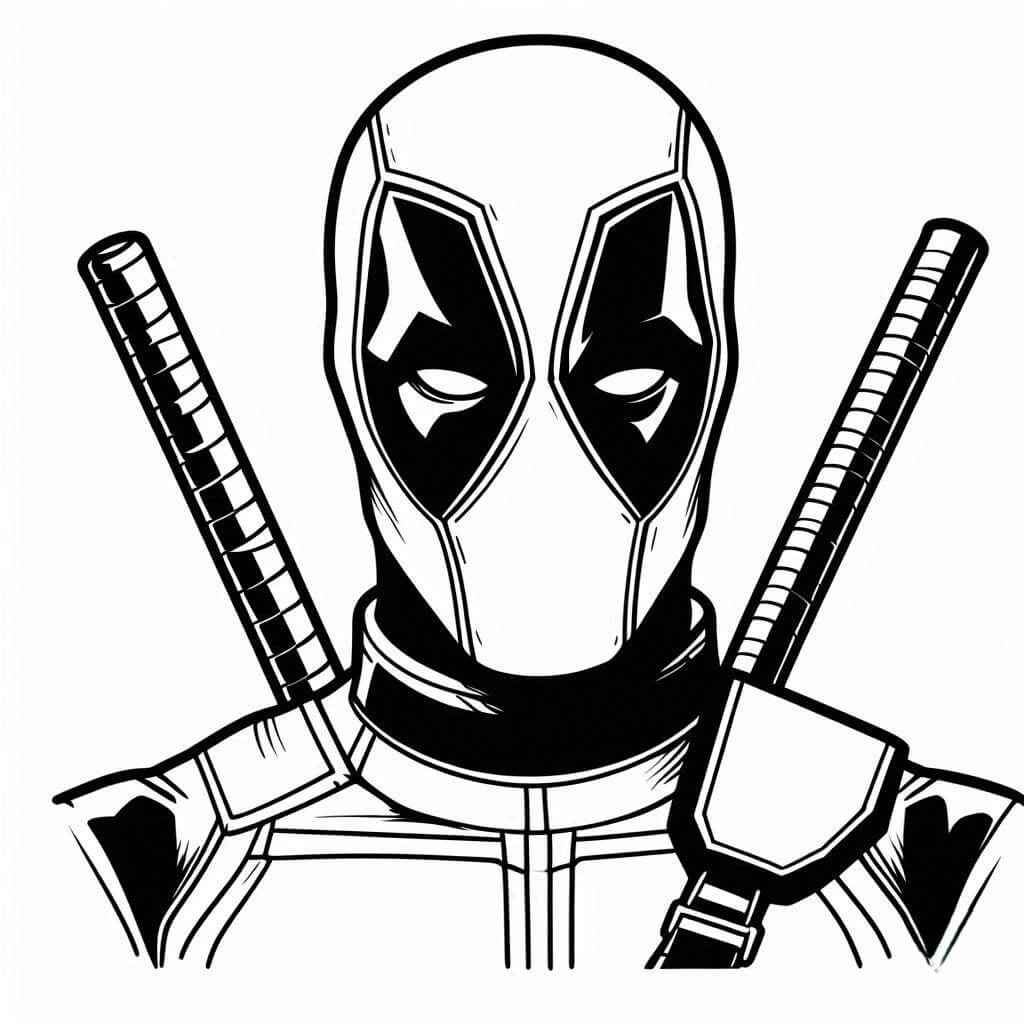 Desenho de Deadpool Desenho Colorir Imprimir 004
