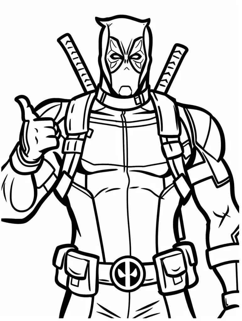 Desenho de Deadpool Desenho Colorir Imprimir 006