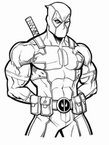 Desenho de Deadpool Desenho Colorir Imprimir 007