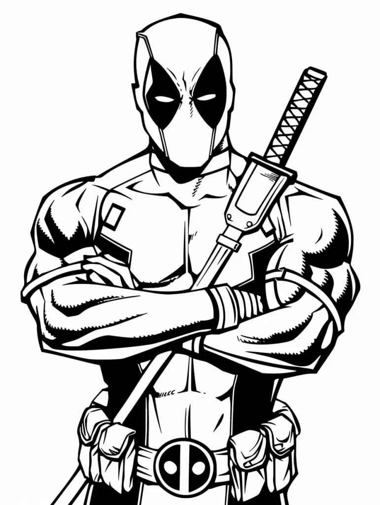 Desenho de Deadpool Desenho Colorir Imprimir 008