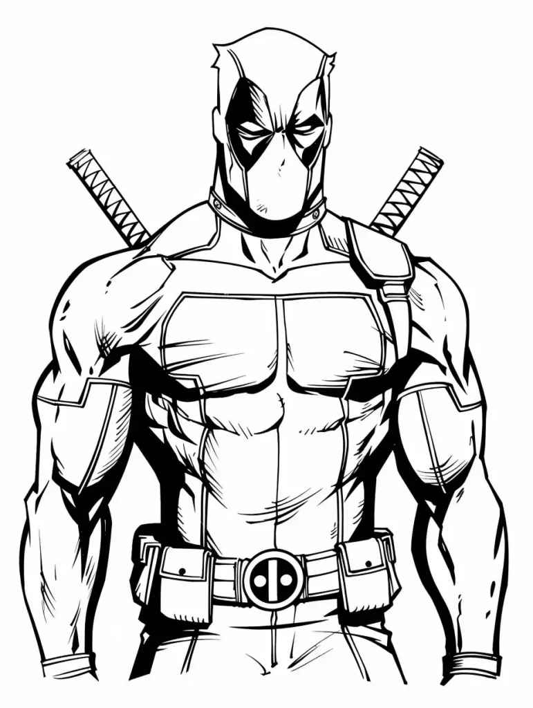 Desenho de Deadpool Desenho Colorir Imprimir 009