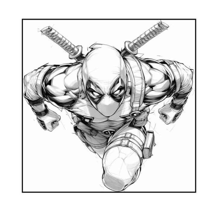 Desenho de Deadpool Desenho Colorir Imprimir 011