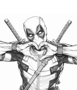 Desenho de Deadpool Desenho Colorir Imprimir 013