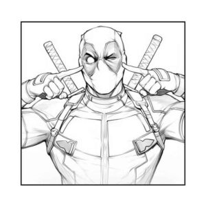 Desenho de Deadpool Desenho Colorir Imprimir 014