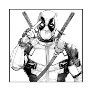 Desenho de Deadpool Desenho Colorir Imprimir 015