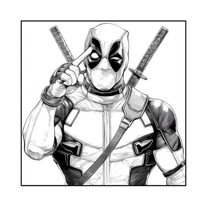 Desenho de Deadpool Desenho Colorir Imprimir 015