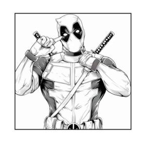 Desenho de Deadpool Desenho Colorir Imprimir 016