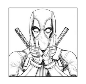 Desenho de Deadpool Desenho Colorir Imprimir 017