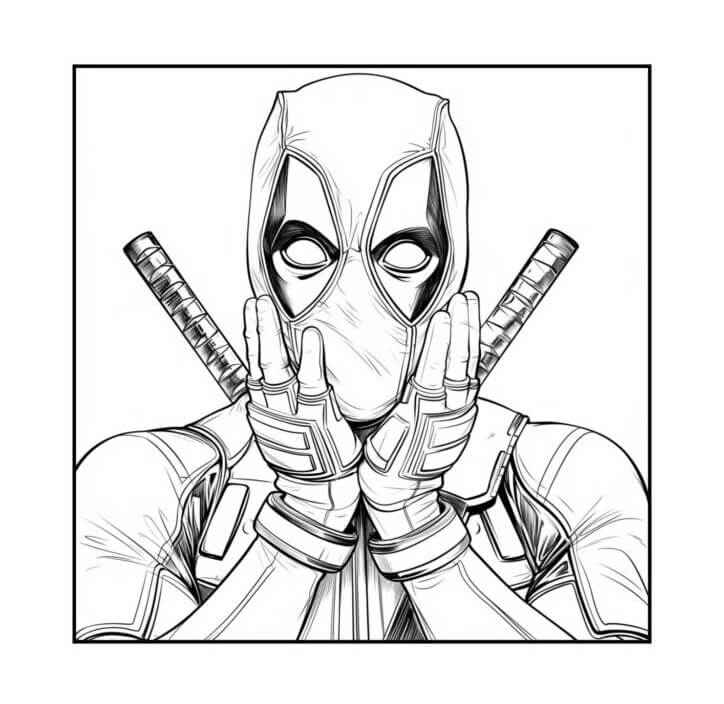 Desenho de Deadpool Desenho Colorir Imprimir 017