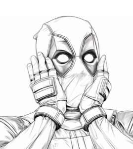 Desenho de Deadpool Desenho Colorir Imprimir 018