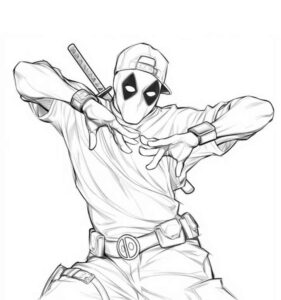 Desenho de Deadpool Desenho Colorir Imprimir 019