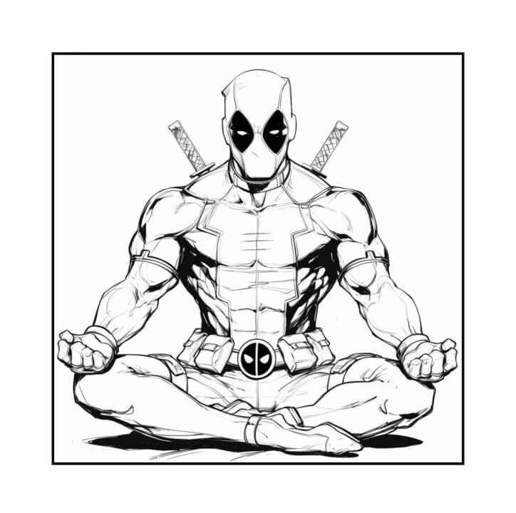 Desenho de Deadpool Desenho Colorir Imprimir 024