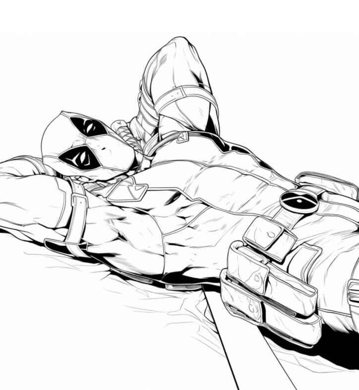 Desenho de Deadpool Desenho Colorir Imprimir 027