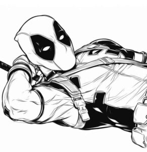 Desenho de Deadpool Desenho Colorir Imprimir 028