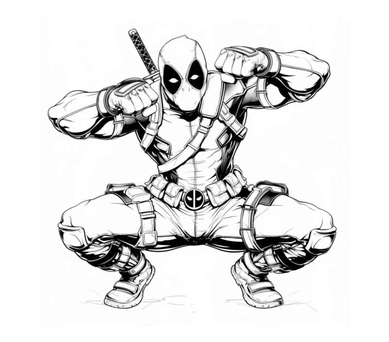 Desenho de Deadpool Desenho Colorir Imprimir 033