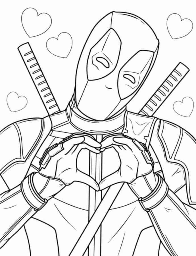 Desenho de Deadpool Desenho Colorir Imprimir 034