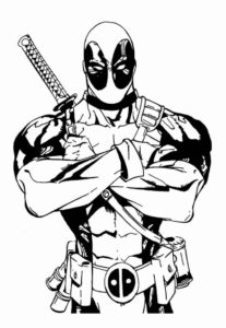 Desenho de Deadpool Desenho Colorir Imprimir 035