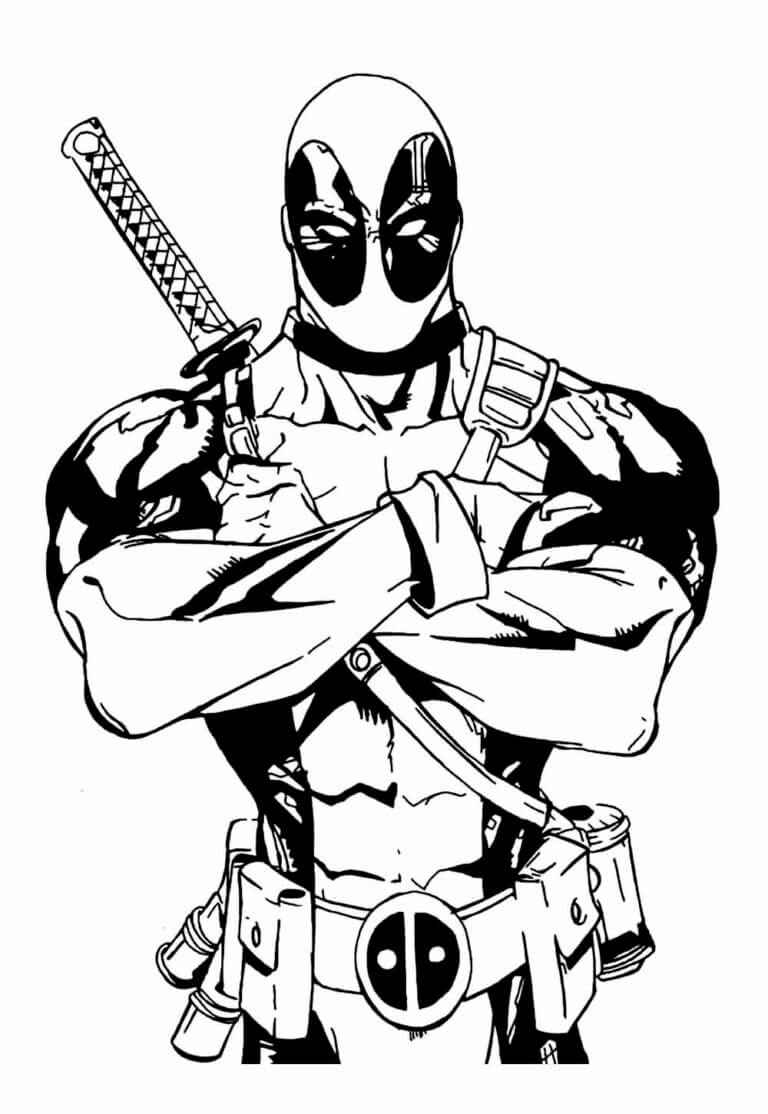 Desenho de Deadpool Desenho Colorir Imprimir 035
