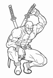 Desenho de Deadpool Desenho Colorir Imprimir 036